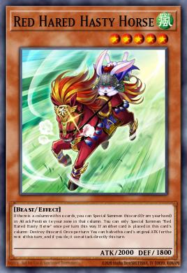 Card: Red Hared Hasty Horse